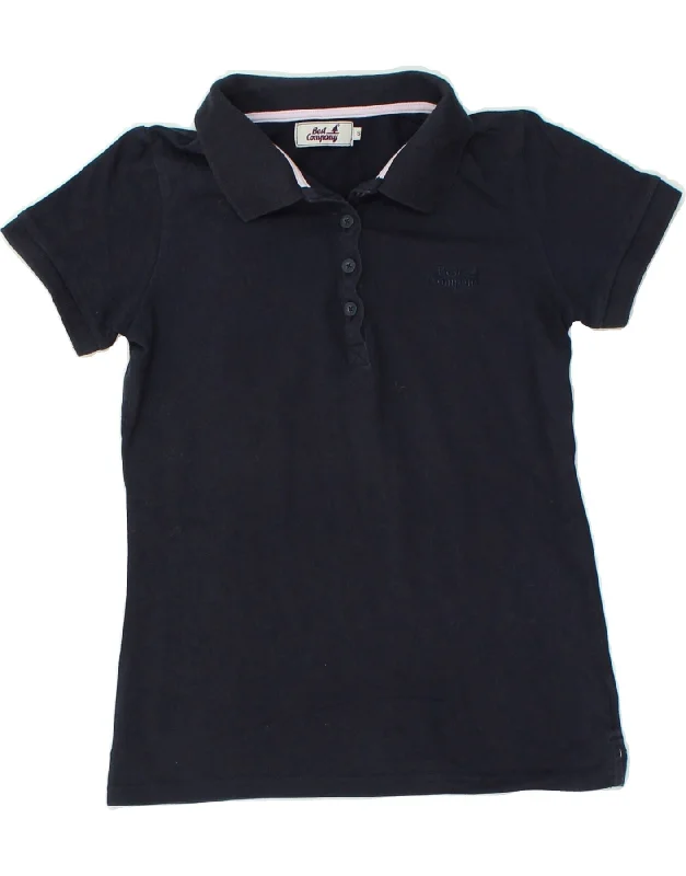 BEST COMPANY Womens Polo Shirt UK 8 Small Navy Blue Cotton Comfortable Fit Short Shirt