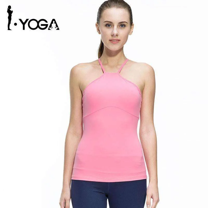 Fitness Women Sleeveless Shirts Jogging Vest Gym Sports Running Clothes Tight Yoga Top with Breathable Quick Dry Spandex Stylish Casual Short Tee