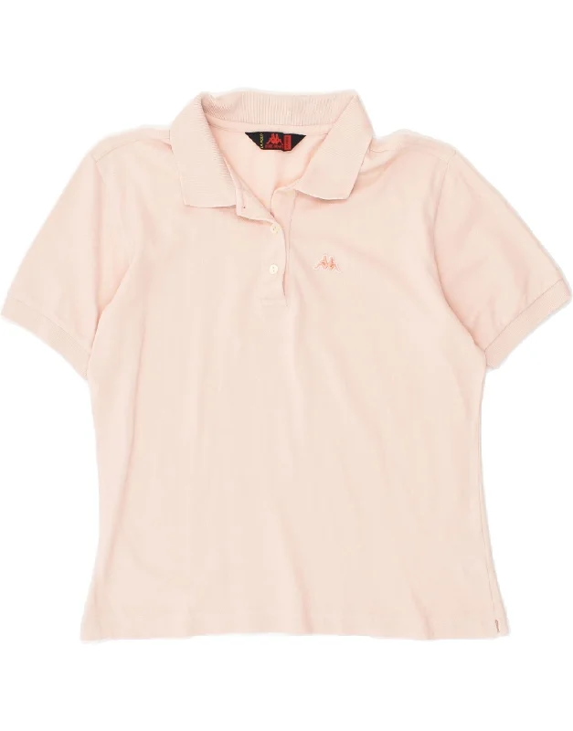 KAPPA Womens Polo Shirt UK 18 XL Pink Cotton Trendy Ruffled Short Sleeve