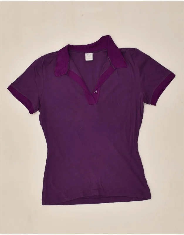 NORTH SAILS Womens Polo Shirt UK 14 Large Purple Cotton Modern Casual Short Sleeve