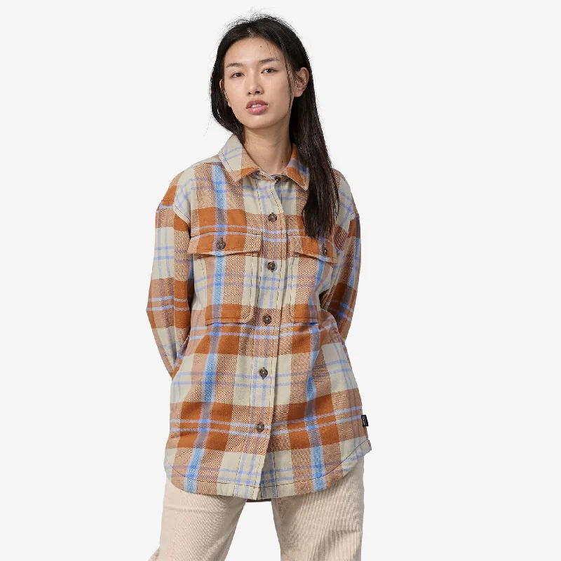 Patagonia Women's Heavyweight Fjord Flannel Overshirt Cozy Cotton Short Tee