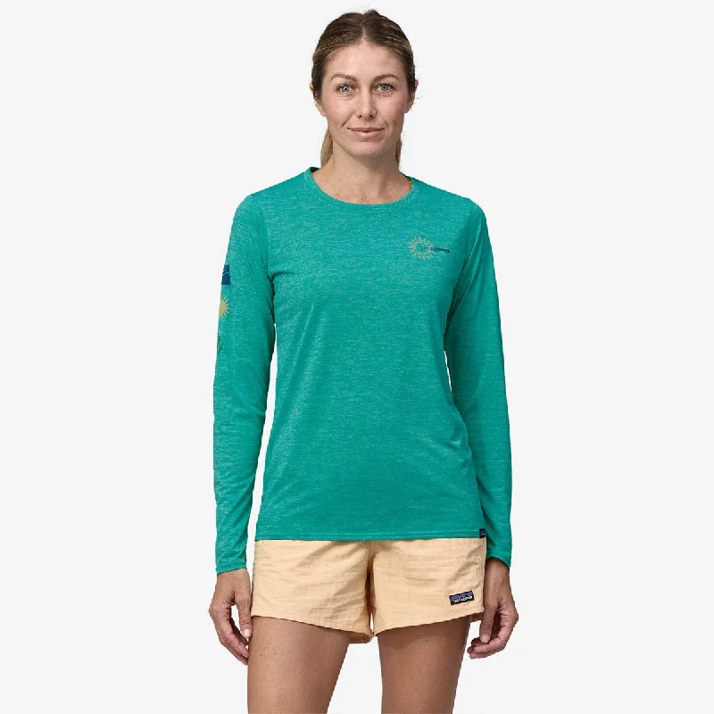 Patagonia Women's Long Sleeve Cap Cool Daily Graphic Shirt - Waters Fashionable Pleated Short Shirt