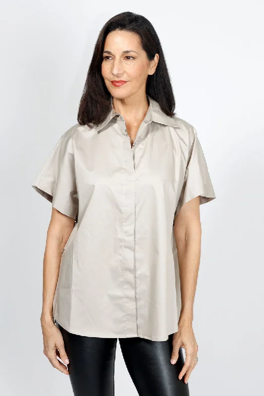 Planet Button Up Shirt Comfortable Stretch Short Shirt