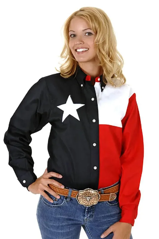 Roper Texas Flag Snap Long Sleeve - Women's Shirt Classic Button-Up Short Tee