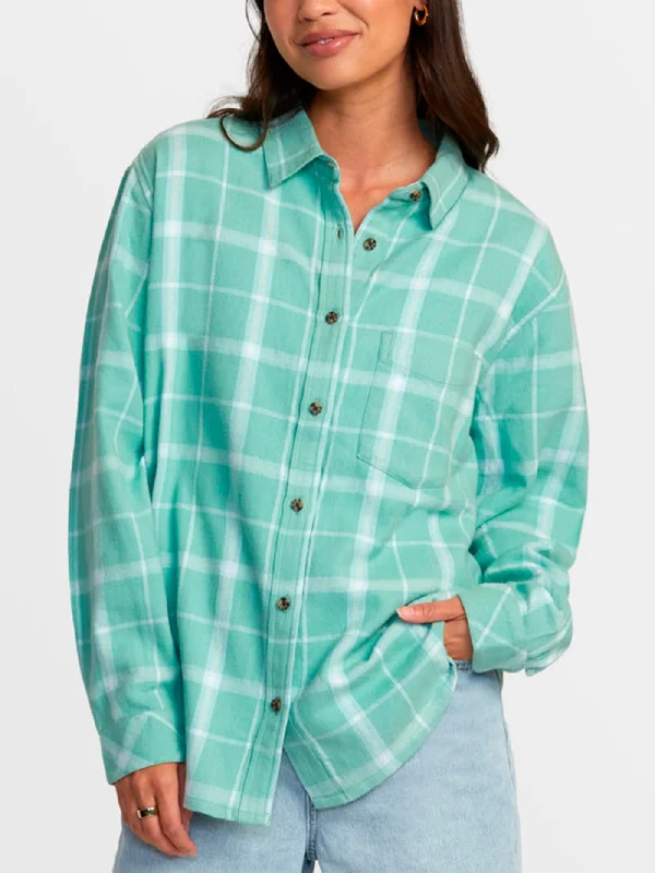 Mable Flannel Long Sleeve Button Down Shirt Cozy Linen Short Shirt