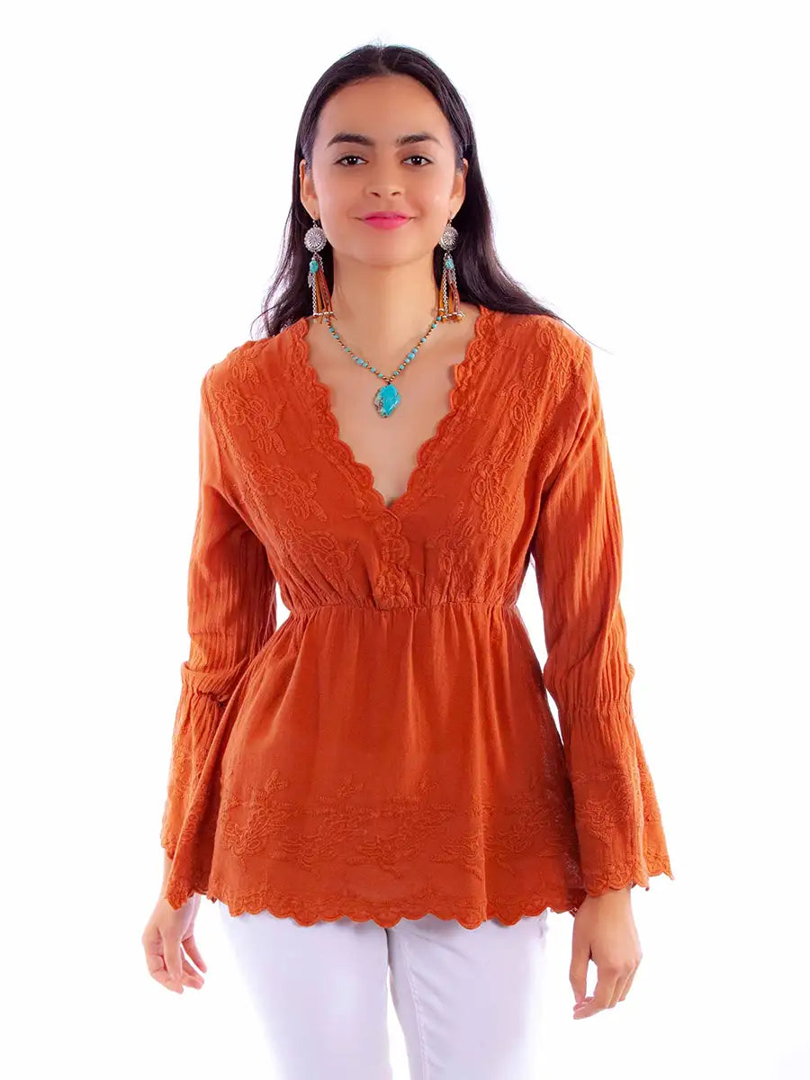 Scully Cantina Blouse (PSL-221) - Women's Shirt Casual Oversized Short Shirt