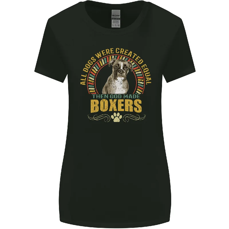 A Boxer Dog Womens Wider Cut T-Shirt Satin Blend Silk Blend Wool Blend