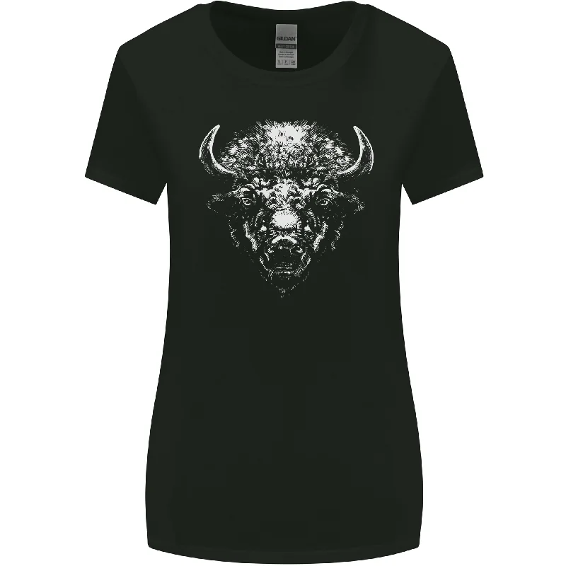 A Buffalo Head Womens Wider Cut T-Shirt Wool Fabric Cashmere Fabric Tweed Fabric