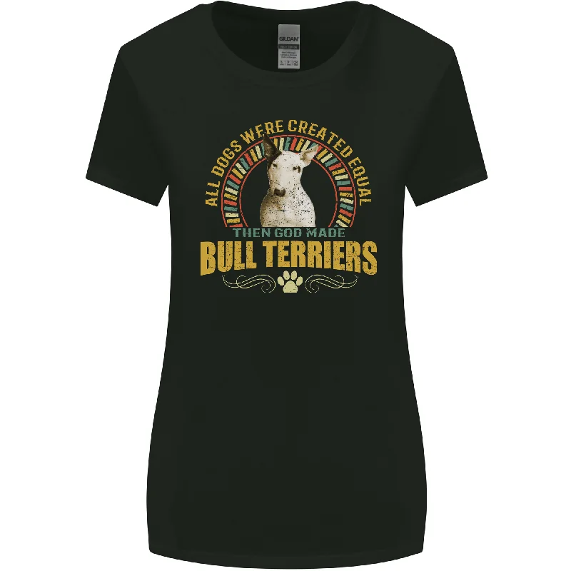 A Bull Terrier Dog Womens Wider Cut T-Shirt Fleece Fabric Down Fabric Feather Fabric