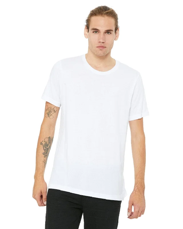 Bella+Canvas Unisex T-Shirt | White Satin Blend Silk Blend Wool Blend