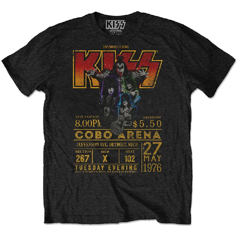 KISS Unisex Eco-T-Shirt: Cobra Arena '76 Spandex Blend Rayon Blend Denim Blend