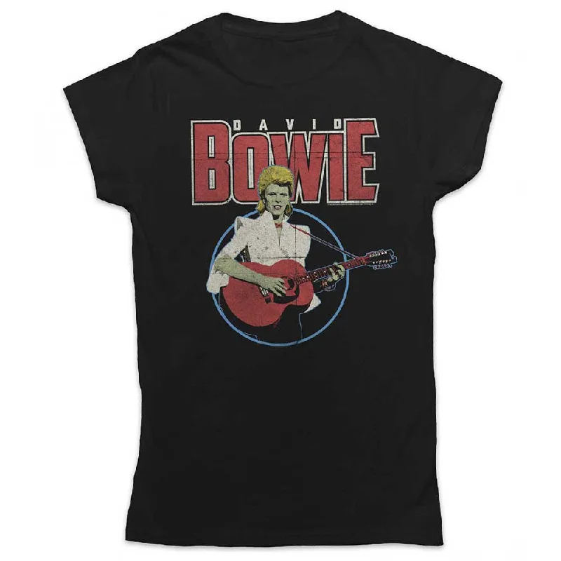 David Bowie Ladies T-Shirt: Acoustic Bootleg Terry Blend Velvet Blend Canvas Blend