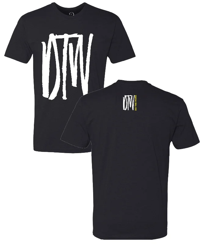 DTW Unisex Black Tee Thin T-Shirt Open Front Quick Dry