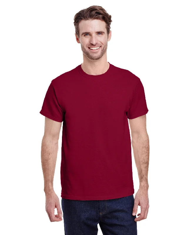 Gildan Heavy Cotton T-Shirt | Cardinal Red Welt Pockets Slit Pockets