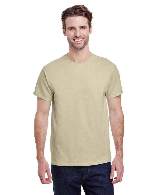 Gildan Heavy Cotton T-Shirt | Sand Notch Collar Peter Pan Collar Cowl Neck