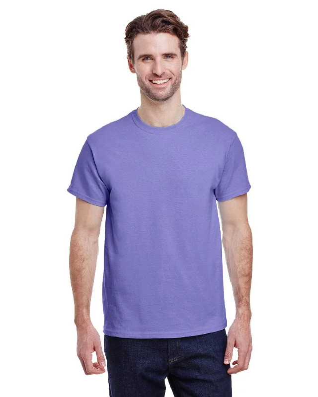 Gildan Heavy Cotton T-Shirt | Violet Chenille Brocade Lace