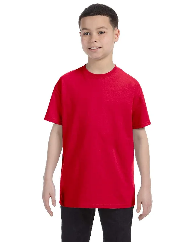 Gildan Youth Lightweight 100% Cotton T-Shirt | Red Plaid T-Shirt Polka Dot Checkered