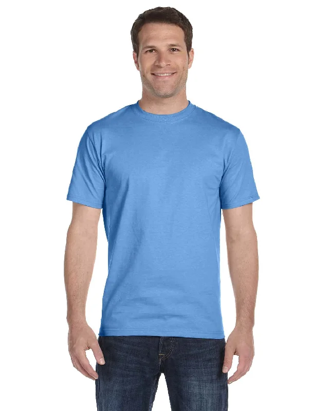 Hanes ComfortSoft 100% Cotton T-Shirt | Aquatic Blue Iron Safe Non-Iron Wrinkle Free