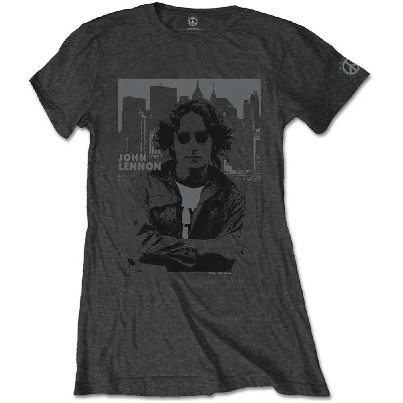 John Lennon Ladies T-Shirt: Skyline Iron Safe Non-Iron Wrinkle Free