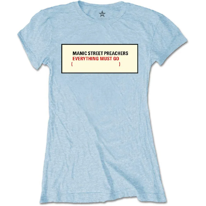 Manic Street Preachers Ladies T-Shirt: Everything Must Go Fleece Fabric Down Fabric Feather Fabric