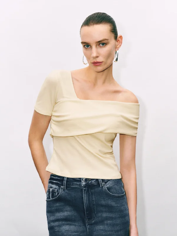 Off Shoulder Skinny T-Shirts Modern Contemporary Chic