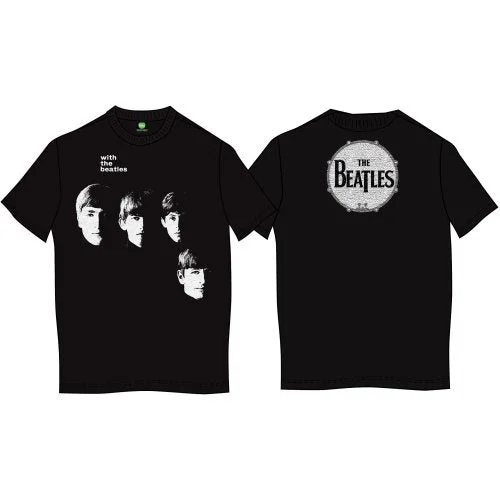 The Beatles Unisex Premium T-Shirt: With The Beatles (Back Print) Houndstooth Herringbone Solid