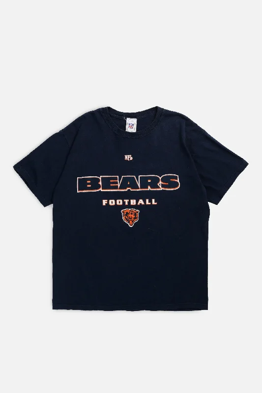 Vintage Chicago Bears NFL Tee - M Print Jacquard Patchwork