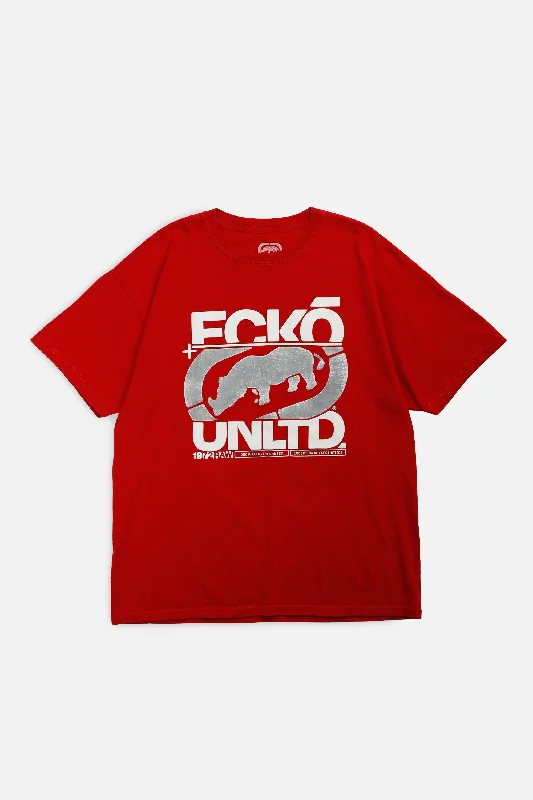 Vintage Ecko Tee - L V-Neck T-Shirt Long Sleeve Cotton