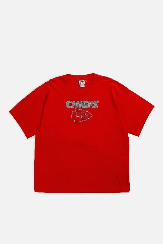 Vintage Kansas City Chiefs NFL Tee - L Thin T-Shirt Open Front Quick Dry