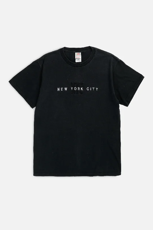 Vintage New York Tee - M Thin T-Shirt Open Front Quick Dry