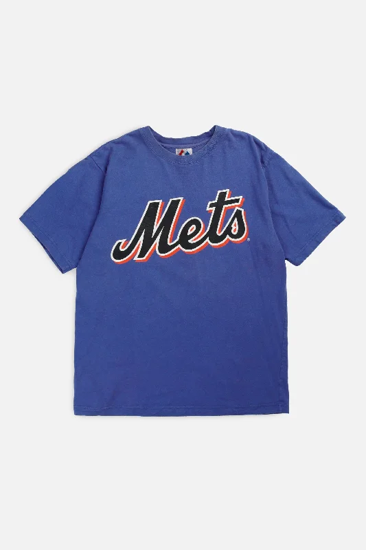 Vintage NY Mets MLB Tee - Women's S Zippered Buttoned Snapped