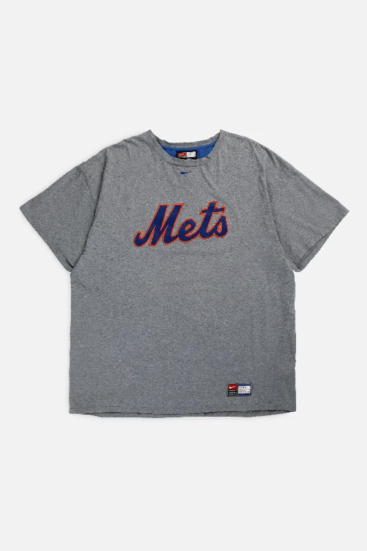 Vintage NY Mets MLB Tee - XXL Asymmetrical Pockets Print