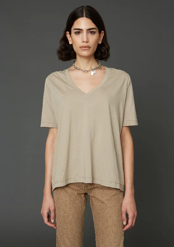 We Tee - Khaki Beige Embroidered Appliqued Beaded