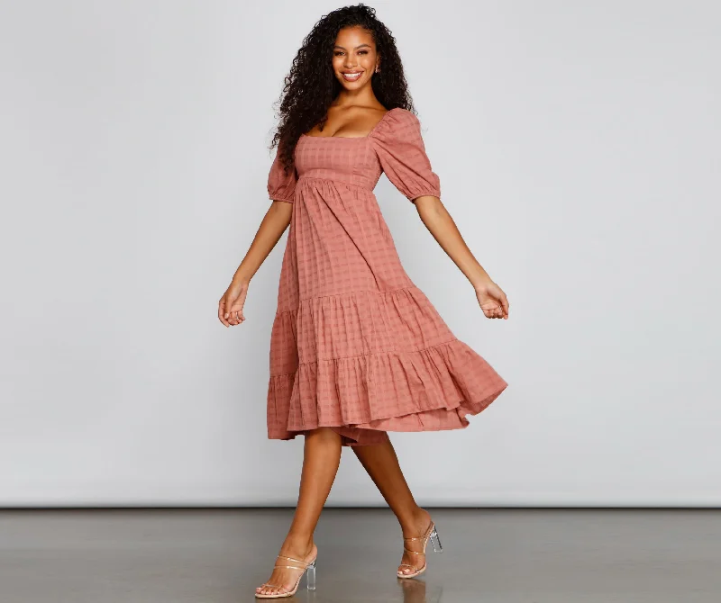 Sweet Beauty A-Line Midi Dress Trendy A-Line Midi Dress