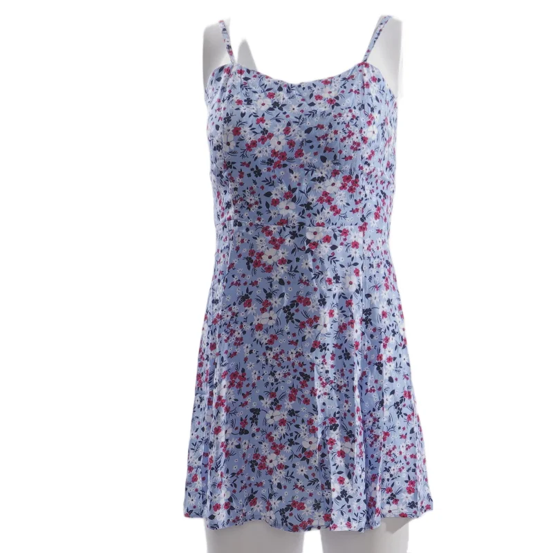 Blue Floral Mini Dress Elegant Velvet Mini Dress