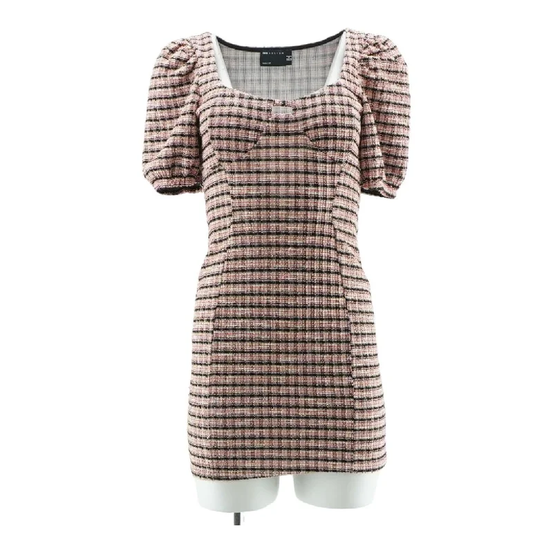 Multi Plaid Mini Dress Classic Shift Mini Dress