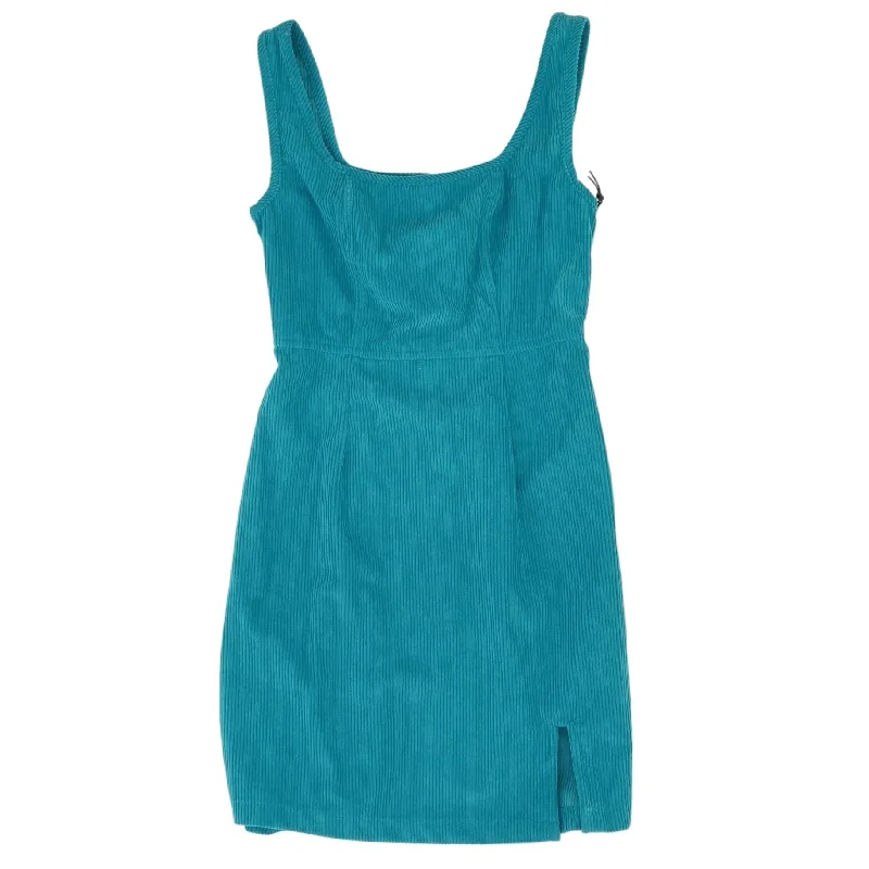 Teal Solid Mini Dress Fashionable A-Line Mini Dress