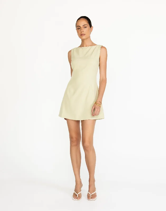 Aisling Mini Dress (Pistachio) Cozy Sweater Mini Dress