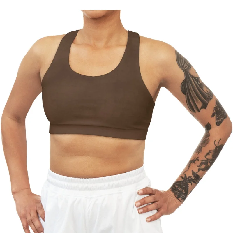 Autumn Brown Seamless Sports Bra Sporty Wireless Bra