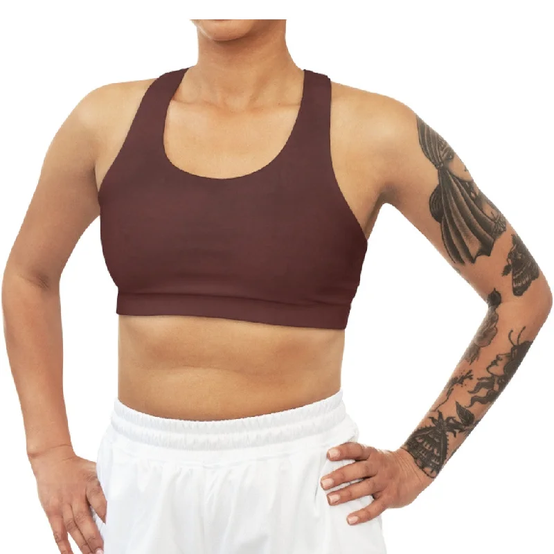 Autumn Burgundy Seamless Sports Bra Lacy Underwire Bra