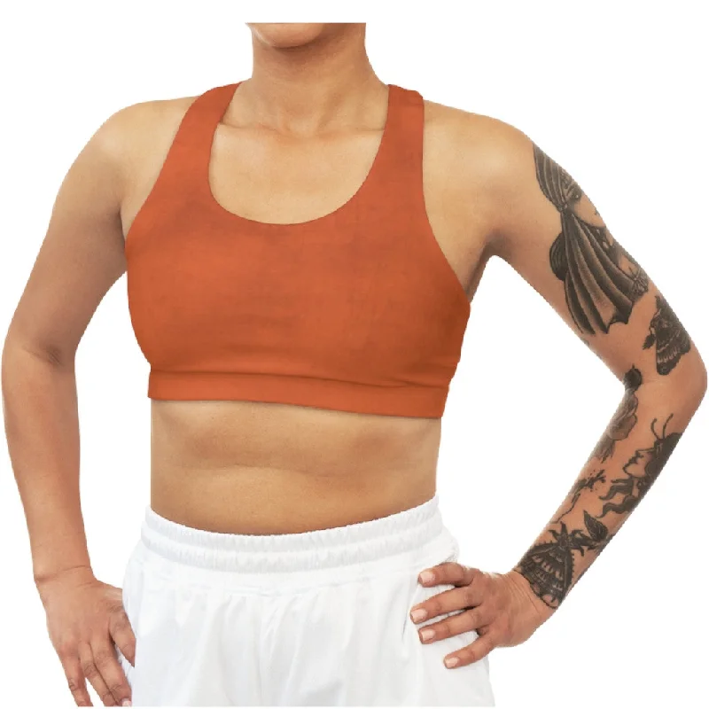 Autumn Orange Seamless Sports Bra Soft Strapless Bra