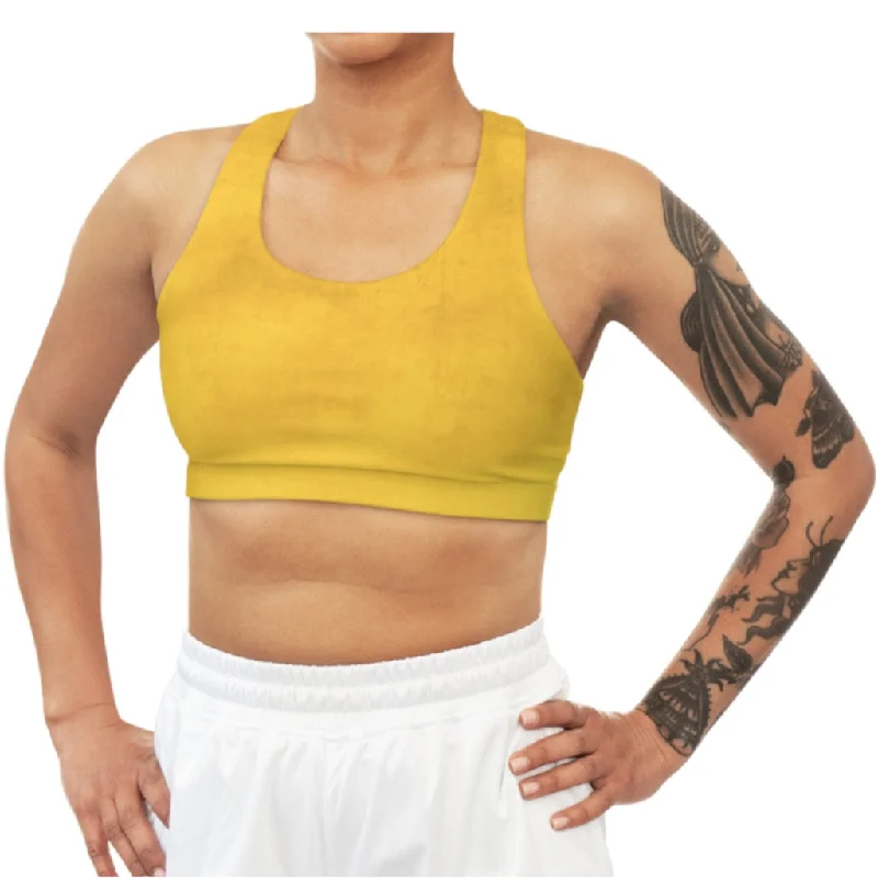 Autumn Yellow Seamless Sports Bra Breathable Comfort Bra