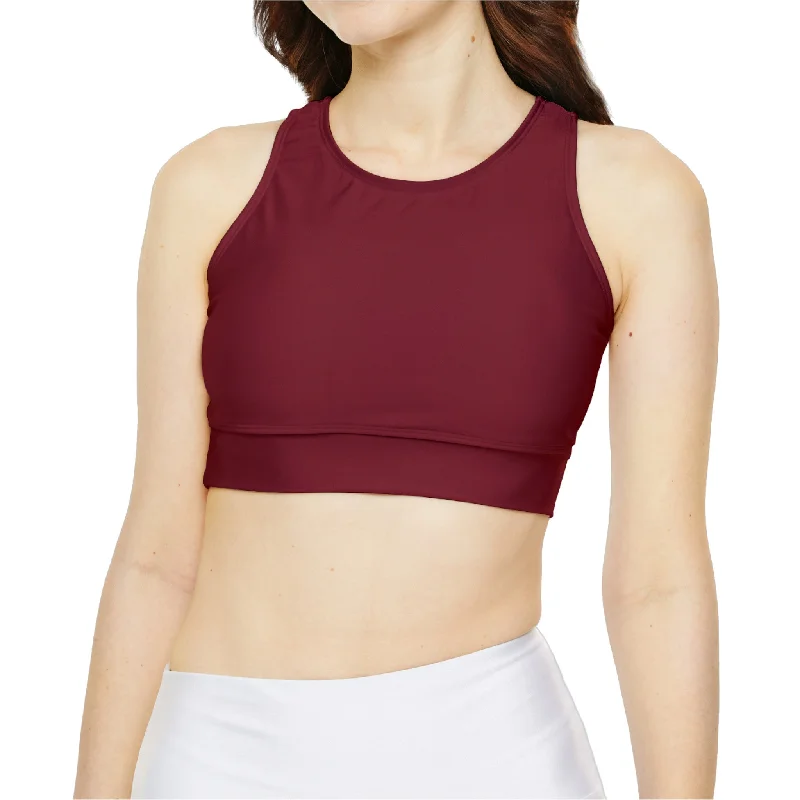 Burgundy Fully Lined, Padded Sports Bra Casual Bralette Set