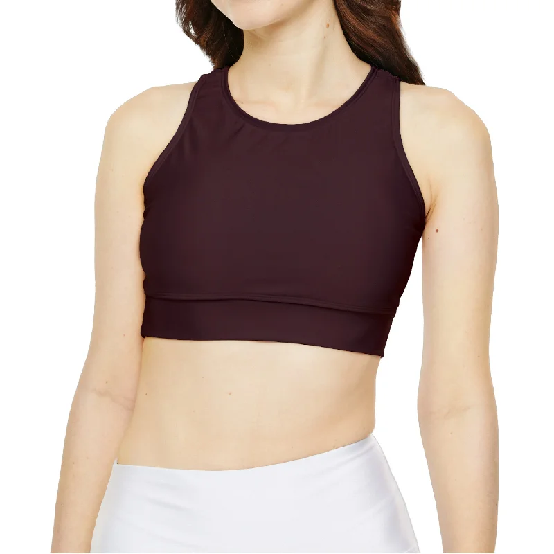 Chocolate Brown Fully Lined, Padded Sports Bra Smooth Push-Up Bra