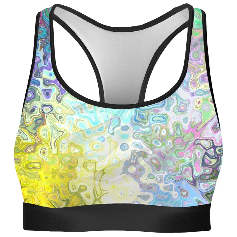 Color Jumble Rave Bra Sleek Sports Bra