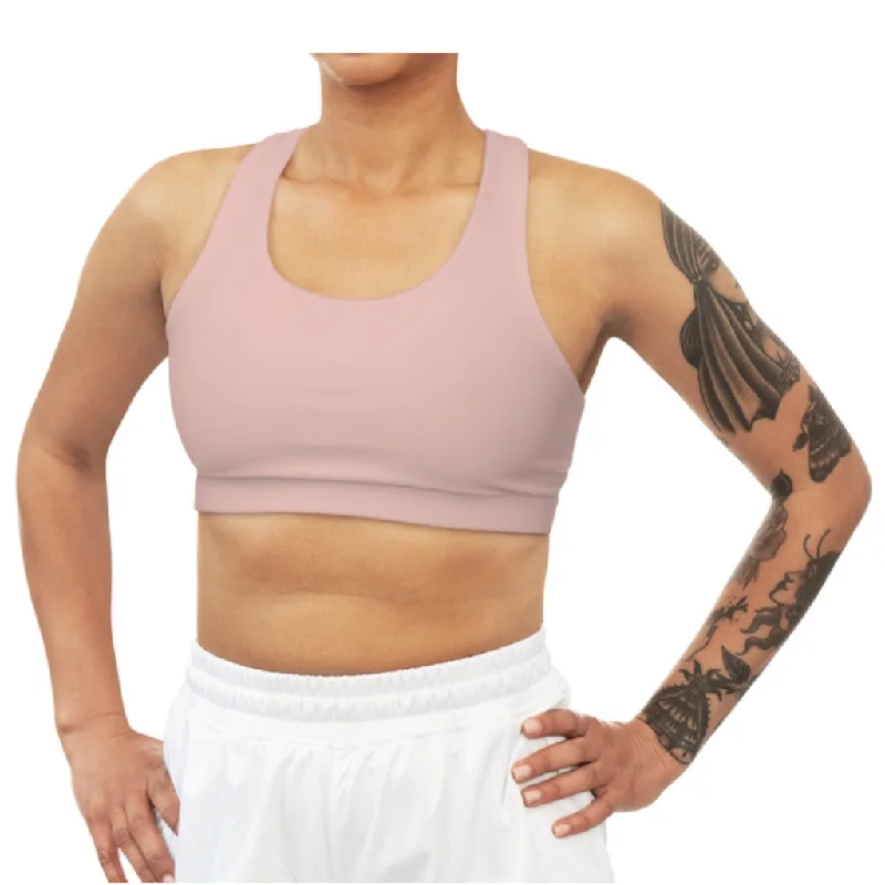 Dusty Rose II Seamless Sports Bra Elegant Lace Bralette