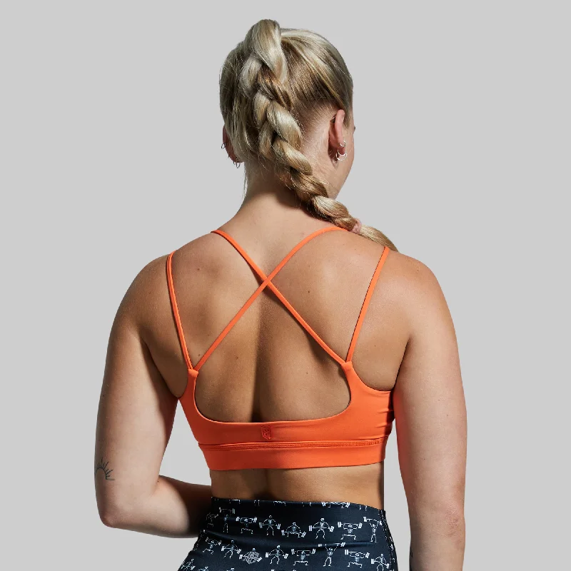 Exhale Sports Bra (Orange) Chic Satin Bra