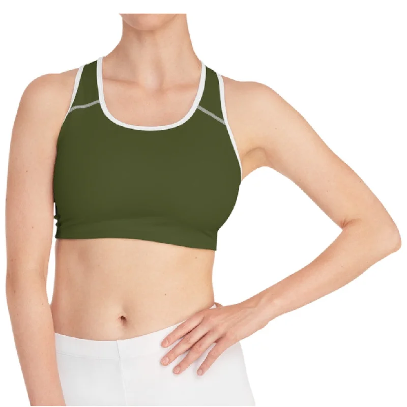 F21 Army Green Sports Bra Active Wear Bra