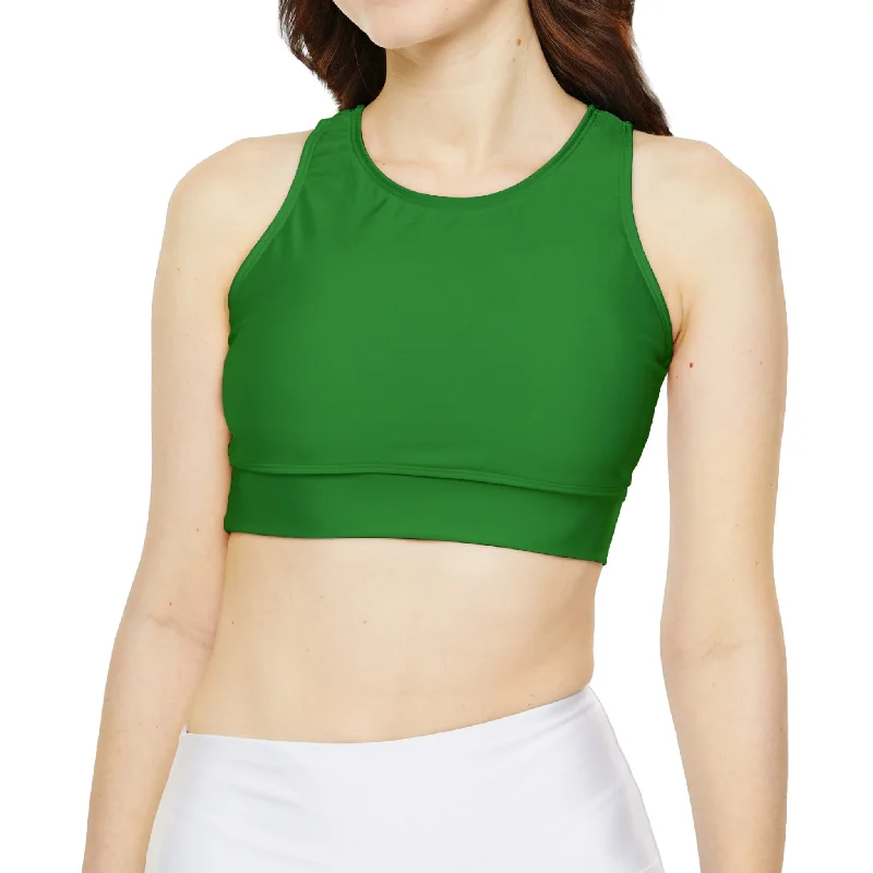 Forest Green Fully Lined, Padded Sports Bra Lacy Underwire Bra