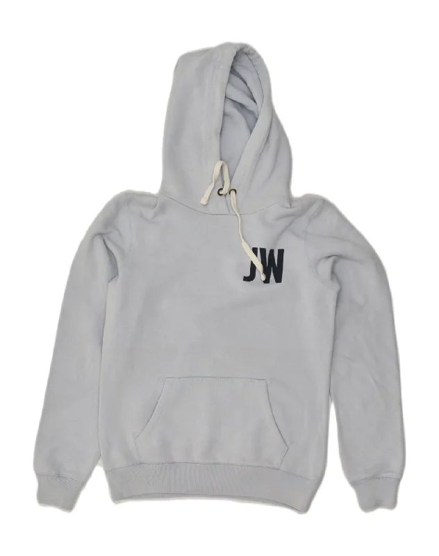 JACK WILLS Womens Graphic Hoodie Jumper UK 10 Small  Grey Cotton Hoodie with Ribbed Cuffs Snug Fit Comfort